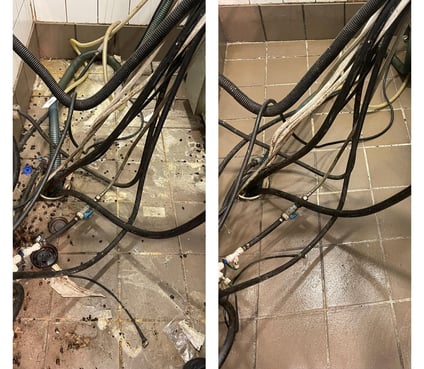 before and after picture of restaurant kitchen