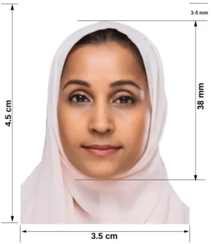 UAE visa photo size