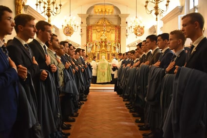 Reception of the cape of postulants at the Institute of Christ the King Sovereign Priest