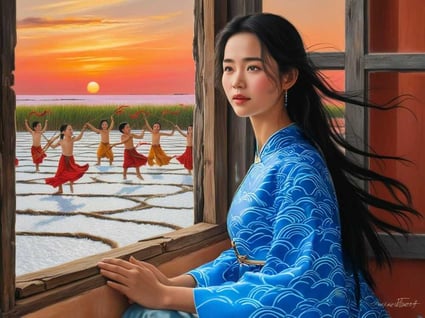 Nguyệt Ảnh Nhìn Cánh Đồng Muối Làng Quang Lang