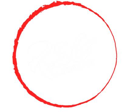 a red and white logo with the words rslg ready set up