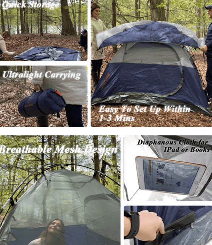 Hikpro tent that campers are setting up while camping