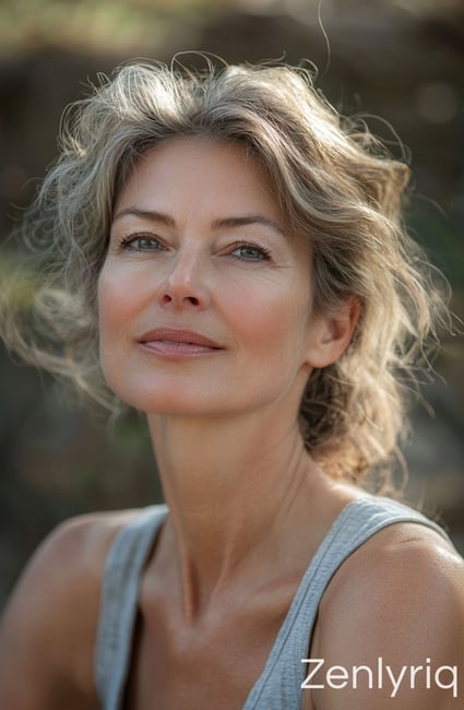 serene woman in natural outdoor light, symbolizing balance and healthy blood sugar lifestyle support