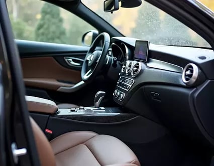 Interior Detailing Image “Deep interior car detailing with steam cleaning and vacuuming of seats"