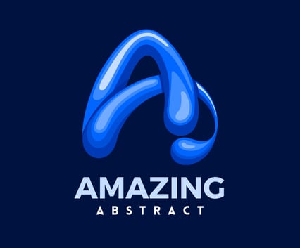 a blue abstract logo for a company