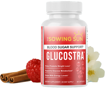 Glucostra Official Logo – Natural Supplement for Blood Sugar Support with 180-Day Guarantee