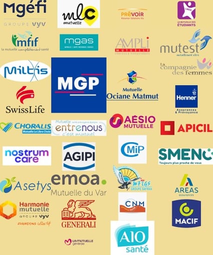 Les logos des mutuelles qui remboursent les séances individuelles de sophrologie