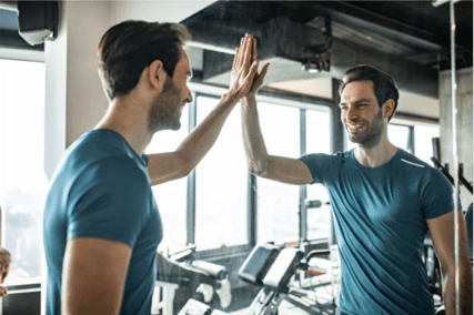 a man giving a high five finger high five