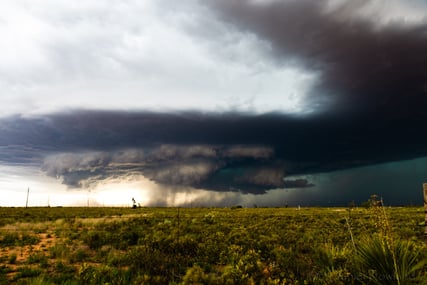 rotating wall cloud in the Texas panhandle