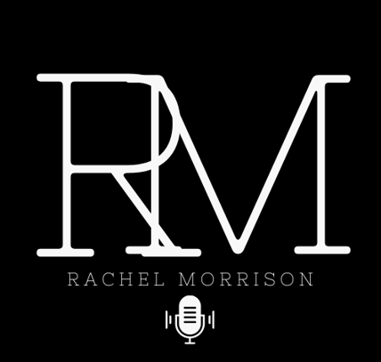 Rachel Morrison Media logo with RM and microphone