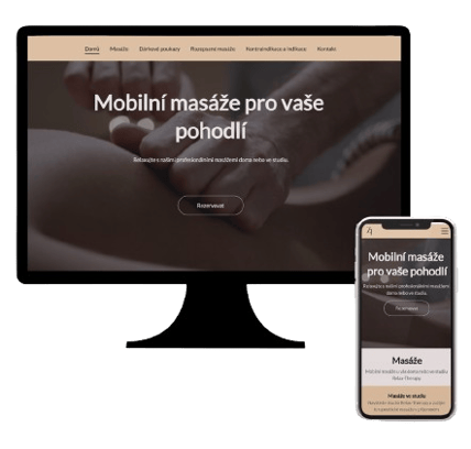 webová stránka pro masérský salón