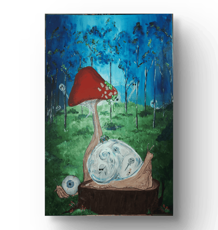 a painting of forest hunted, Halloween painting wall décor 