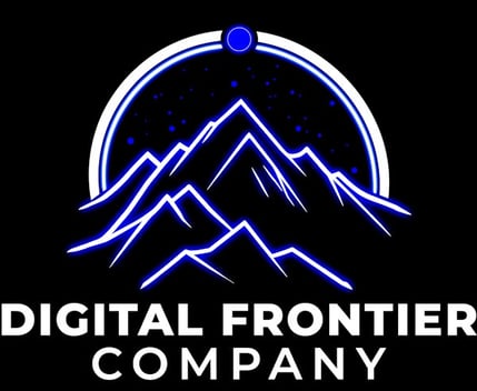 a mountaintopped logo for digital frontier