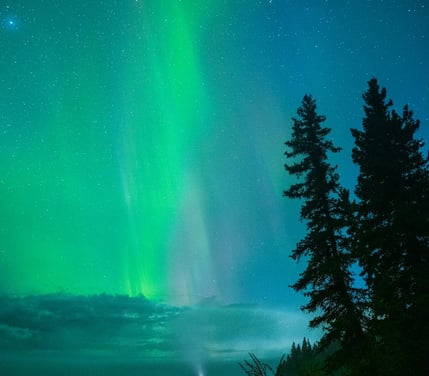 Fairbanks, AK - Aurora Borealis Lights aka the Northern Lights seen outside of Fairbanks