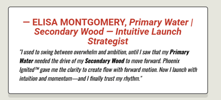 Testimonial for Water + Wood Archetype: A coach shares how they moved from emotional spiraling to strategic soul expansion.