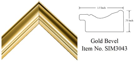 Gold Bevel Picture Frame Item No. SIM3043