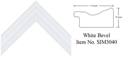 White Bevel Picture Frame Item No. SIM3040