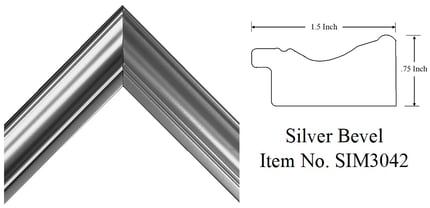 Silver Bevel Picture Frame Item No. SIM3042