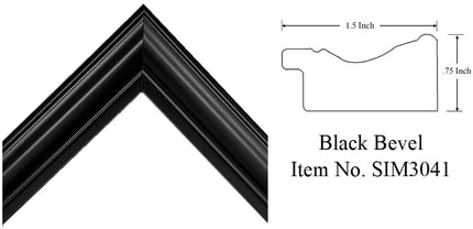 Black Bevel Picture Frame Item No. SIM3041