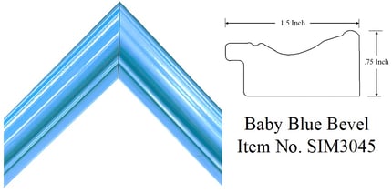 Baby Blue Bevel Picture Frame Item No. SIM3045