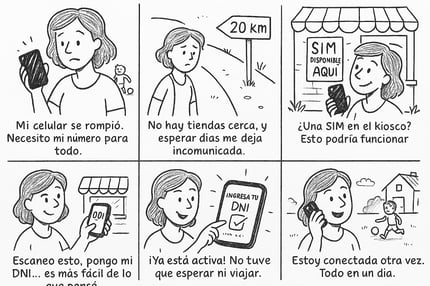 una caricatura de una mujer con un celular