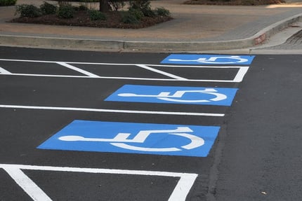 parking lot handicap markers newly painted