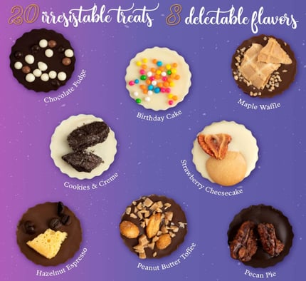 Astor Chocolate Belgian Truffles Dessert Party Gift Box, 20 Piece Set, 8 Unique Flavors. Delicious F