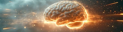 photod'une vue du cerveau et en arrière plan l'espace  pour illustrer le neurofeedback 