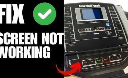 a person on a treadmill with the words fix screen not working