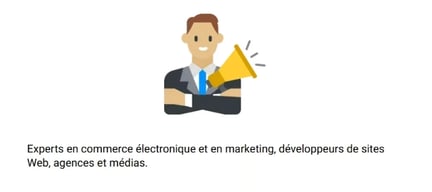 Ecommerce and marketing experts, website developers, agencies and media
