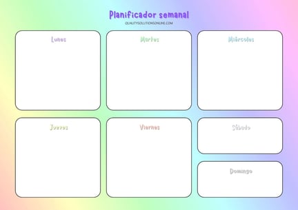 planificador semanal arcoiris para imprimir gratis