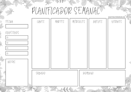 Planificadores Semanales con Diseño de Otoño para Descargar Gratis