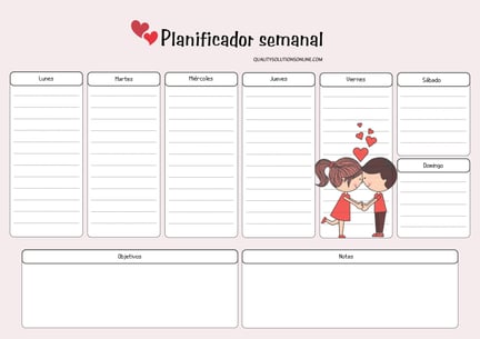 Planificadores Semanales de San Valentín: Descarga Gratis