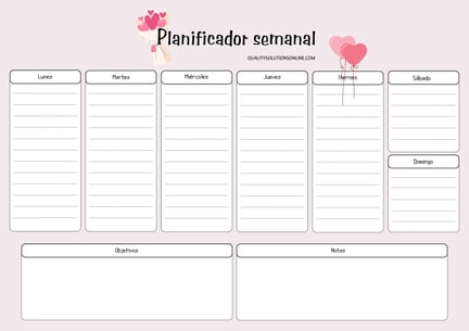 Planificadores Semanales de San Valentín: Descarga Gratis