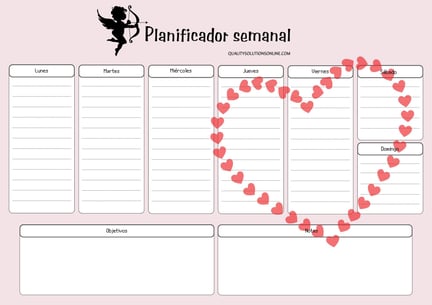 Planificadores Semanales de San Valentín: Descarga Gratis