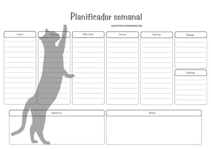 planificadores con diseños de gatos para imprimir gratis