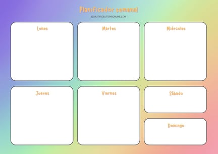 planificador semanal arcoiris para imprimir gratis