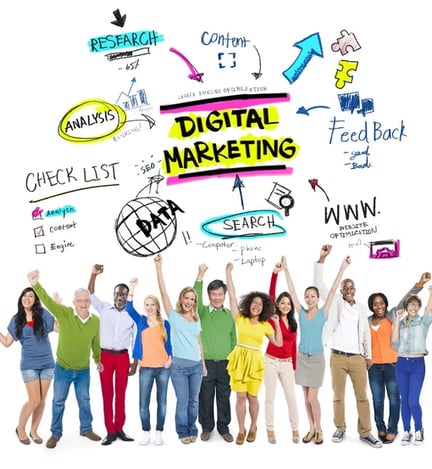 Digital tools illustration – Representing smart tools for efficient digital marketing and business g