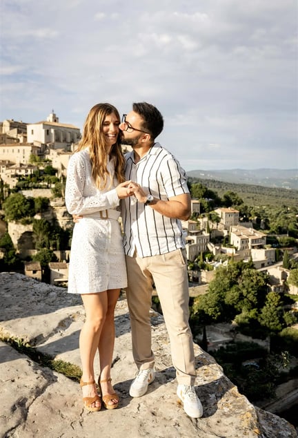 Editorial fine art engagement photography session in Gordes, Provence, south of France