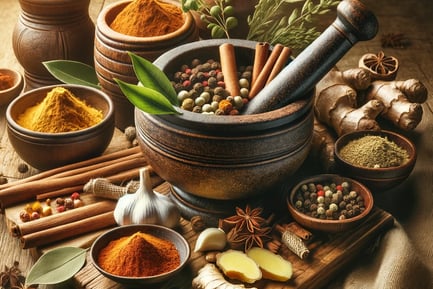 Lejra a variety of different types of spices
