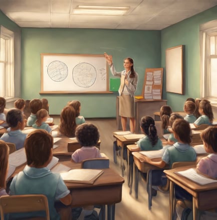 blue and white round illustration