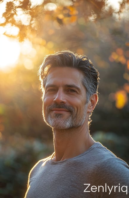 smiling mature man outdoors in warm sunlight, representing daily blood sugar support