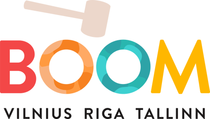 Originalūs „Boom Tortai“ Lietuvoje logo