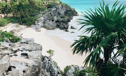 Tulum, Mexico - beach at Tulum National Park's Mayan ruins