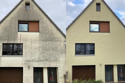 Fassaden-, Dach-, Fenster-, PV- und Pflastersteinreinigung von Easy-Sauber – gründlich, professionel
