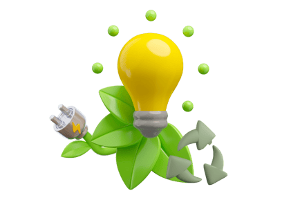 a bulb light a power connection representing the ecofriendly