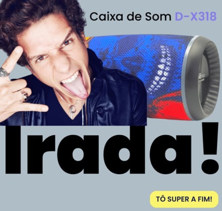 Anúncio da caixa de som D-X318 criado por jorgeredator.com.br.