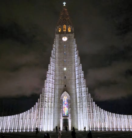 Hallgrímskirkja church in Reykjavik, Iceland,