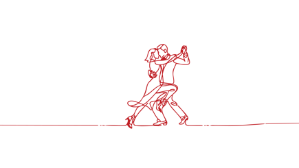 Allure Dance Studios dancers silhouette red