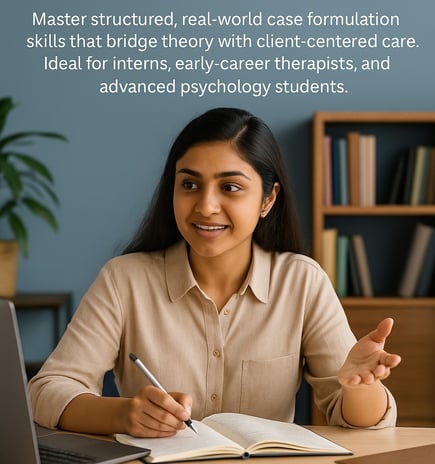 Student taking professional an online psychology course on integrative case formulation